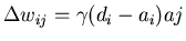 $\Delta w_{ij} = \gamma (d_{i} - a_{i}) a{j}$